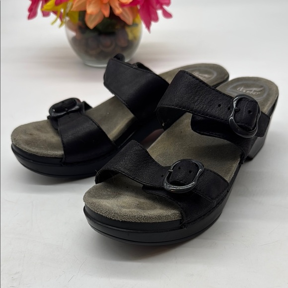 Dansko: Women Dansko Black Women\'s Sandals with Buckle Straps Size 37 DAN8934B